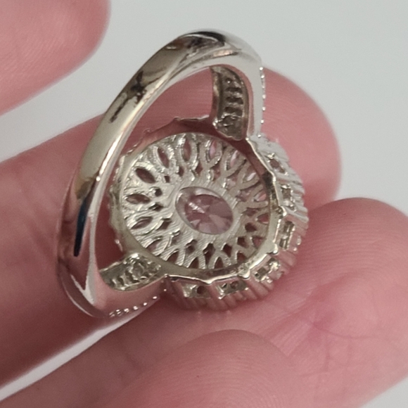 925 Stunning CZ Ring And Band Pave Wedding Engagement Sz 5 6 7 New SPARKLY - Picture 12 of 17